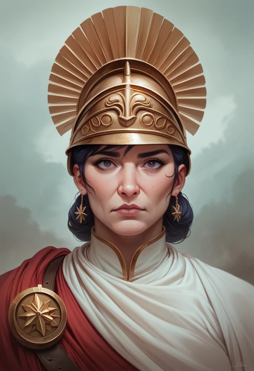 (best quality, 4k, 8k, ultra high resolution), (HD photo: 1.6), a 23-year-old woman, facing the viewer with a perfect body and a Roman warrior's clothing, (Athena's helmet), perfect framing , (artistic portrait: 1.5) Photography awarded with honorable mention