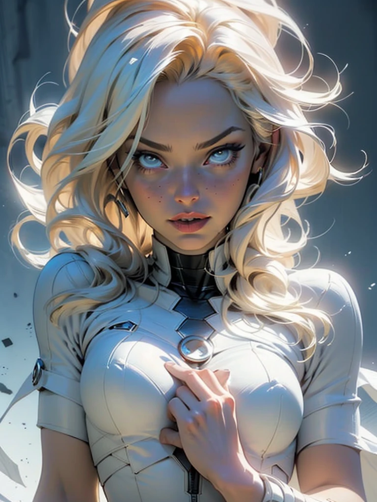 マーベルコミックのエマ・フロスト, X-メンのホワイトクイーン, セクシーに, 挑発的な, 官能的な