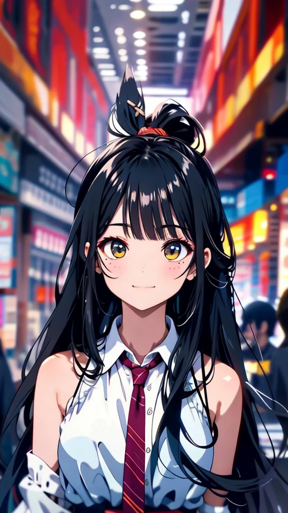 Black Hair, bangs, curtained hair, crossed bangs, Long Hair, Messy Hair, ponytail, とてもLong Hair, Black Hair, bangs, curtained hair, crossed bangs, Long Hair, Messy Hair, ponytail, とてもLong Hair, Big Hair, (()), Hair Ears, Tying up hair, Hair flap, widow peak, headgear, Hair Ribbon, Hairpin, Hair Pod, 白いHair Ribbon, Mole under the eye, Raise your eyebrows, eyeball, Wicked Smile, crazy, shy, Frowning, Juru, dark (Performance), Captivating smile, Anime Big Tits, Minimalism, Anime Style, Anime Big , Minimalism, Anime Style, viewing angle, ((Photograph the whole body)), Hyper HD, retina, masterpiece, Accurate, Textured skin, Super detailed, high quality, Attention to detail, Awards, 最high quality, High resolution, 16K, Hyper HD, retina, masterpiece, Accurate, Textured skin, Super detailed, high quality, Attention to detail, Awards, 最high quality, High resolution, 16K((Beautiful yukata))((Old cityscape background))
