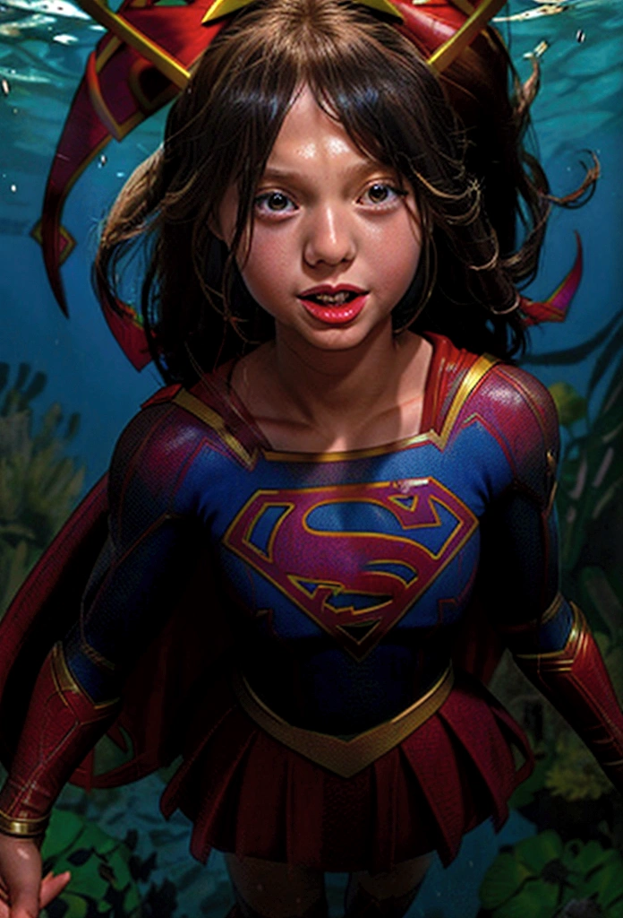 (9 ans, Supergirl en uniforme déchiré:1.3)、nager sous l&#39;eau