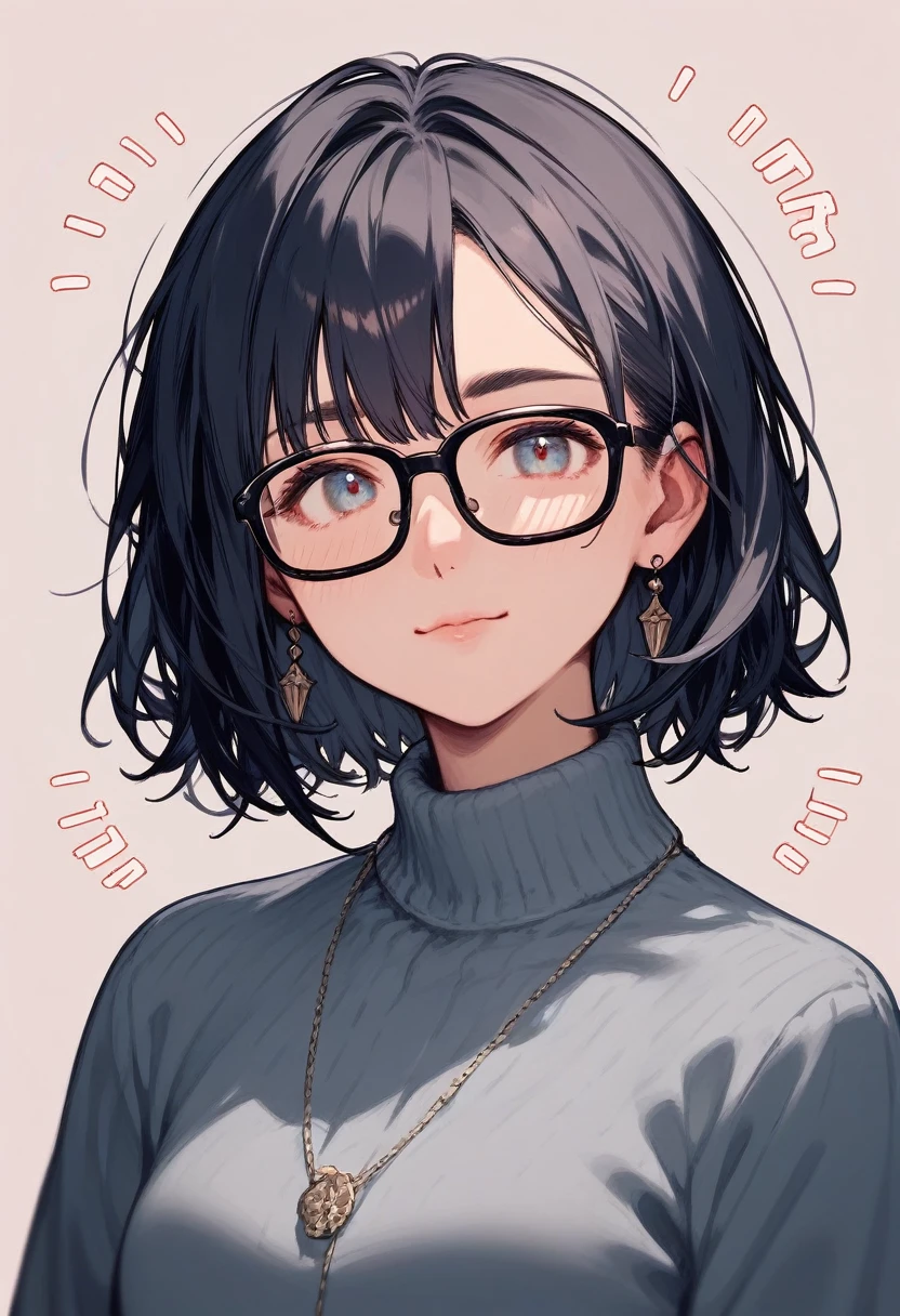 score_9, score_8_up, score_7_up, score_6_up, score_5_up, score_4_up, simple and cute, with simple and abstract characters, illustration style, 2.5D, delicate and dynamic depiction, portrait of face only, cute girl who wears big glasses that don't fit her face, warm and gentle light effects, color effects of soft