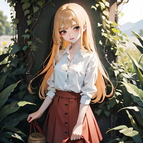 masterpiece, Highest quality, 8k wallpaper, Very detailed, A girl about 12 years old, (Golden Hair:1.1), Long Hair, fine grain、(...