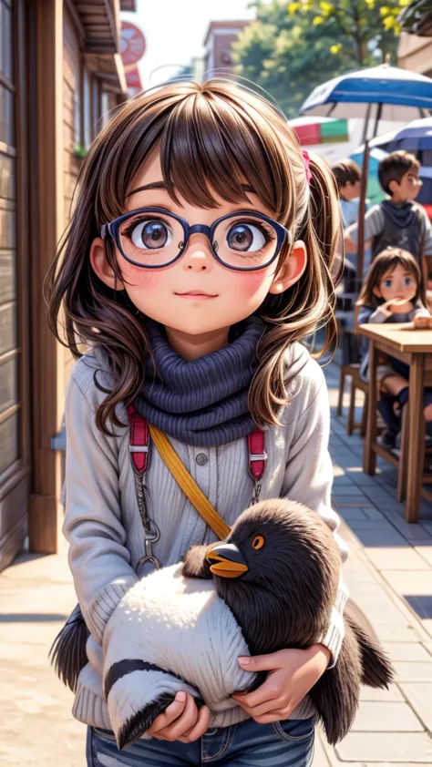 a cute Penguin  wearing glasses,