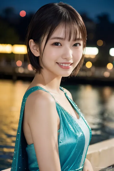 1 Girl, (Wearing a rainbow dress:1.2), (Supercluster), Very beautiful Japanese idol portraits, 
(RAW Photos, Highest quality), (...