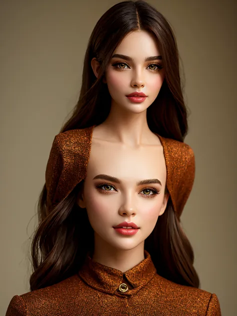 Create a digital model of a beautiful girl with a stylish appearance, focusing on a friendly and confident expression