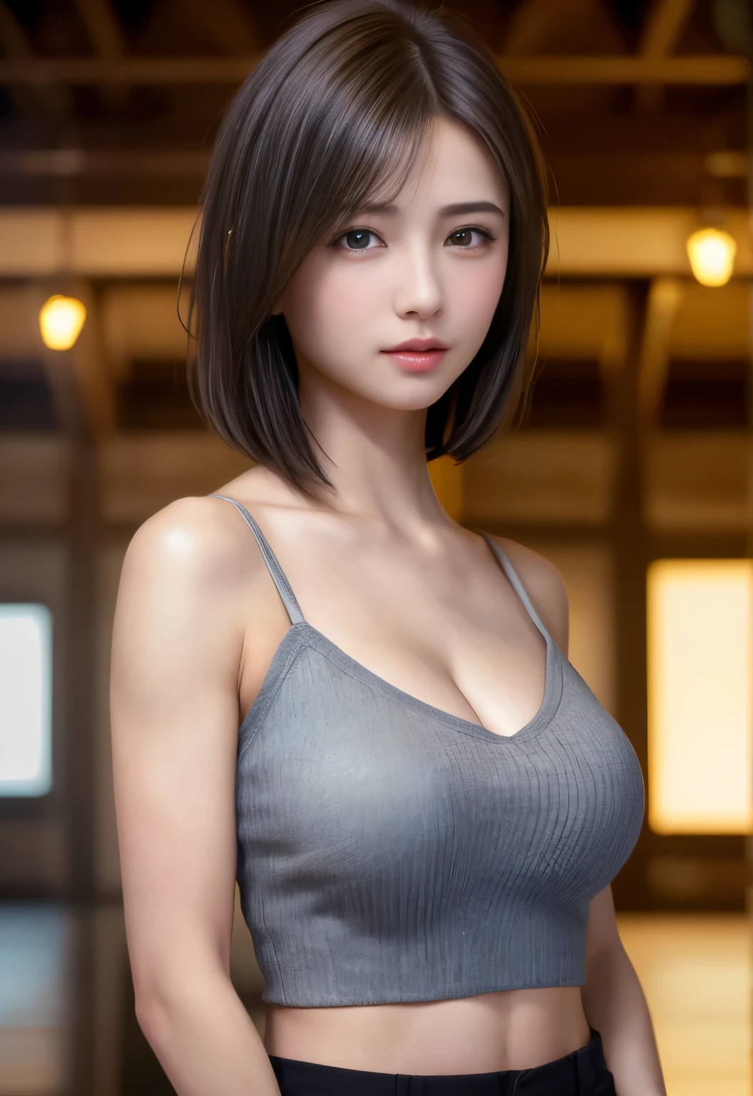 (8K, Realistic, RAW Photos, Highest quality: 1.3), (One Girl), とてもbeautiful, (Realistic Face), (boyish, Silver color very short hair), beautiful , A brilliance that captivates the viewer, beautiful expression, beautiful breasts, (Realistic Skin), beautiful fece...