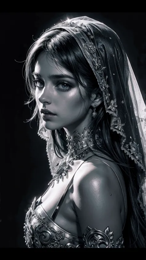 portrait of woman, catholic virgin, dress with veil , whole body, (8k, photo and gross, of the highest quality), hyper realistic...