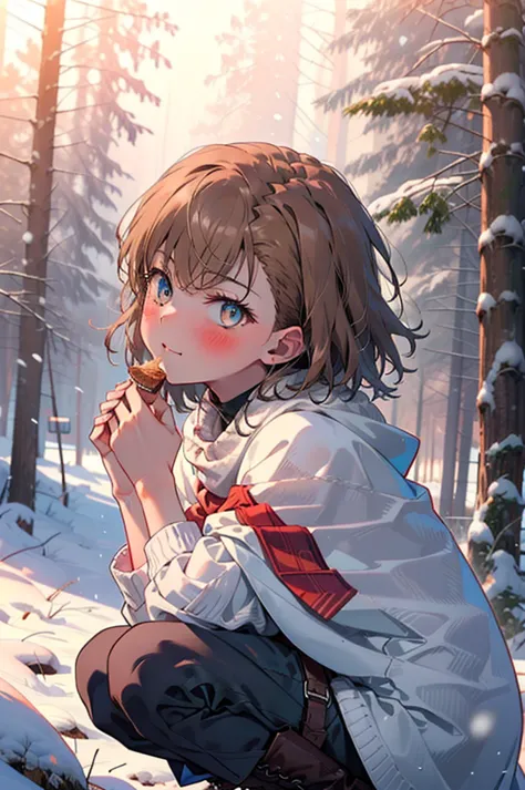 Mycotrose, Brown eyes,Brown Hair,short hair,smile,blush,White Breath,
Open your mouth,snow,Ground bonfire, Outdoor, boots, snowi...