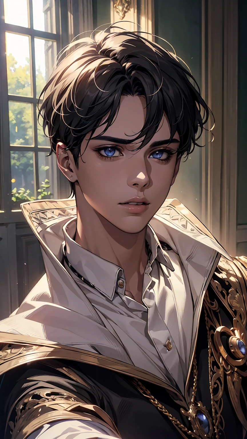 1 boy, masterpiece, beautiful detailed eyes, beautiful detailed lips, extremely detailed face and features, intricate details, hyperrealistic, photorealistic, 8k, detailed lighting, cinematic lighting, dramatic lighting, chiaroscuro, vibrant colors, rich shading, sharp focus, highly detailed, exquisite, digital art, concept art, artstation quality