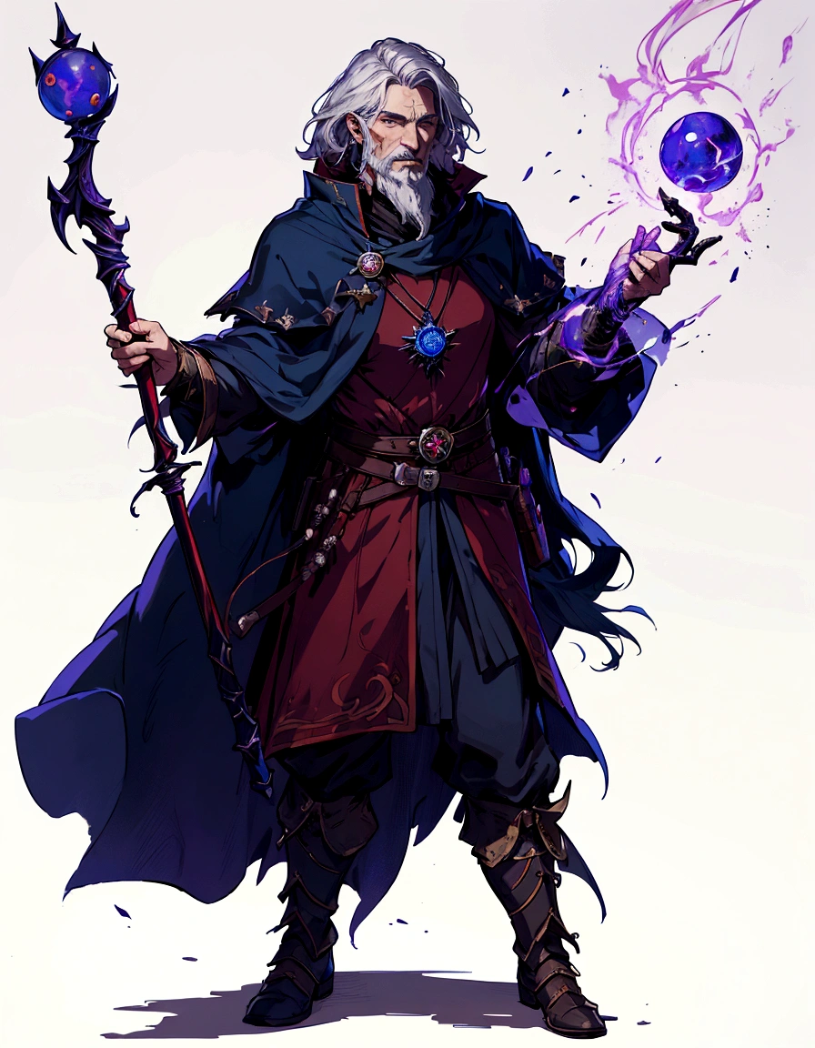 a drawing of a man with a staff and a red light, fantasy d&d character, caleb from critical role, d & d fantasy character, dungeons and dragons character, full body dnd character portrait, fantasy mage, dnd fantasy character, as a d & d character, portrait of a mage, old male archmage, male wizard, as a dnd character