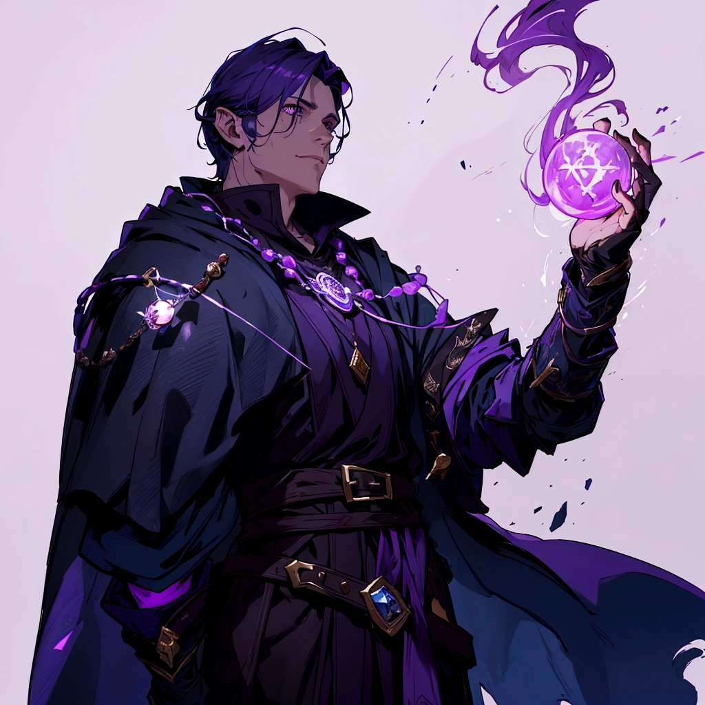 a drawing of a man with a purple light in his hand, mage, as a dnd character, portrait of a mage, dnd character art, dnd fantasy character art, as a d & d character, dnd character art portrait, fantasy d&d character, fantasy mage, dnd character, d&d character art, d & d character art, d & d character portrait