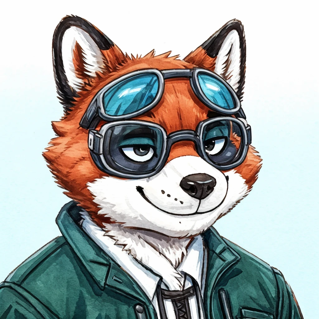 photo d&#39;un raton laveur anthropomorphe, sourire fermé, il a un type rond de lunettes de lecture, une veste noire avec des lacets blancs, style de croisement d&#39;animaux, art à fourrure de haute qualité, réf fursona de haute qualité.