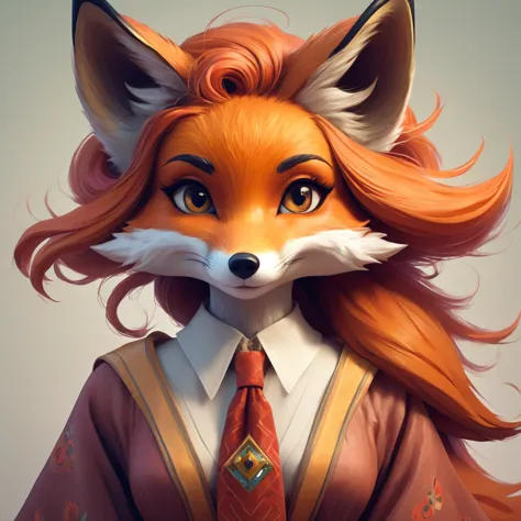 anthropomorphous  fox girl