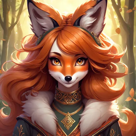 anthropomorphous  fox girl