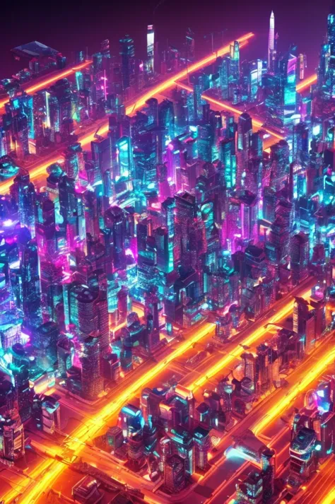 a futuristic cityscape, extremely detailed, cinematic lighting, neon lights, flying cars, skyscrapers, hovering architecture, ad...