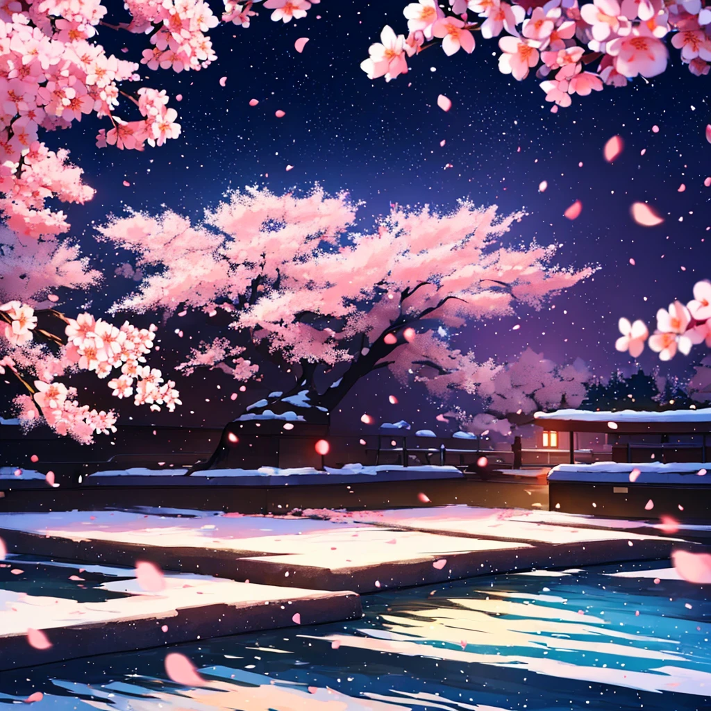 Cherry Blossoms at Night　Touched by your kindness as you dance in the night sky　And the pain of the past I dream of　As it fades away, wrapped in the light of new love