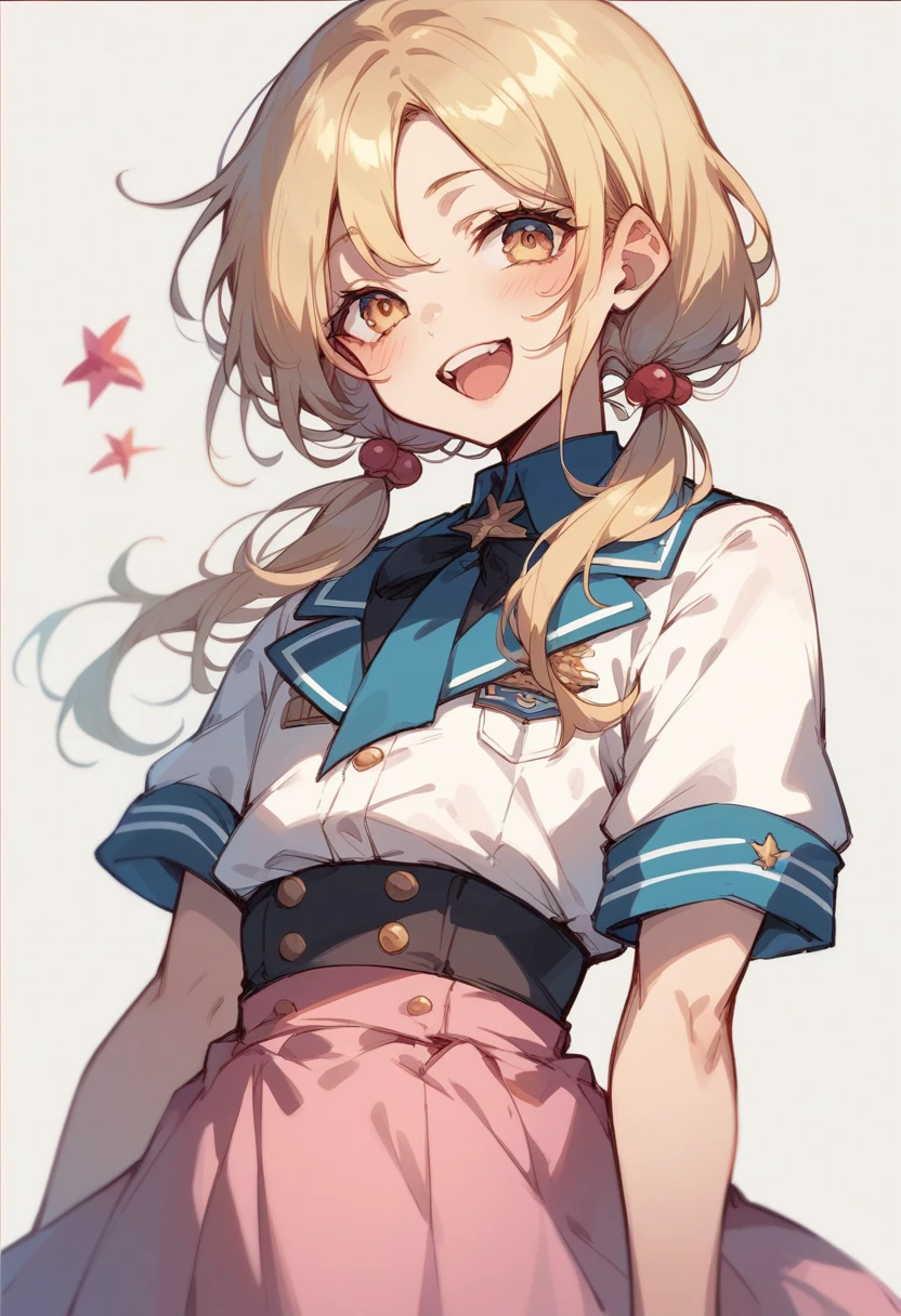 Nsfw,(Petite),(Crossdresser),blonde low twintails,uniform,2 frames - SeaArt  AI