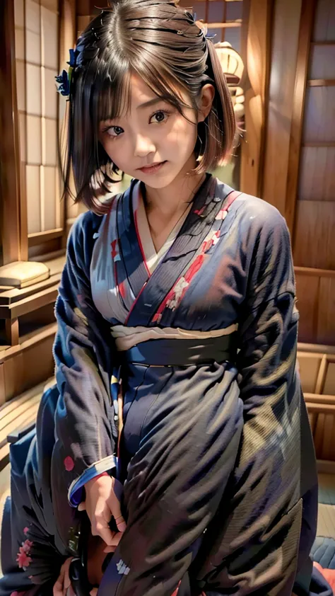 Ultra-detailed, master piece, (best quality:1.5), (high resolution:1.5), (midnight: 1.5), Edo period, (girl in old kimono:1.5), ...