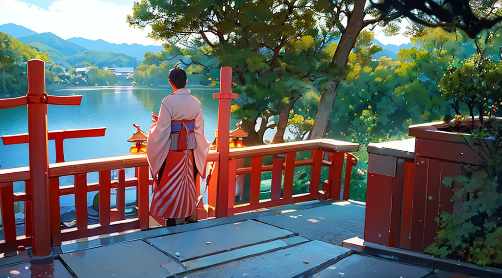 un couple、Un homme et une femme、Sanctuaires japonais、nouvelle année&#39;la visite、kimono、hiver