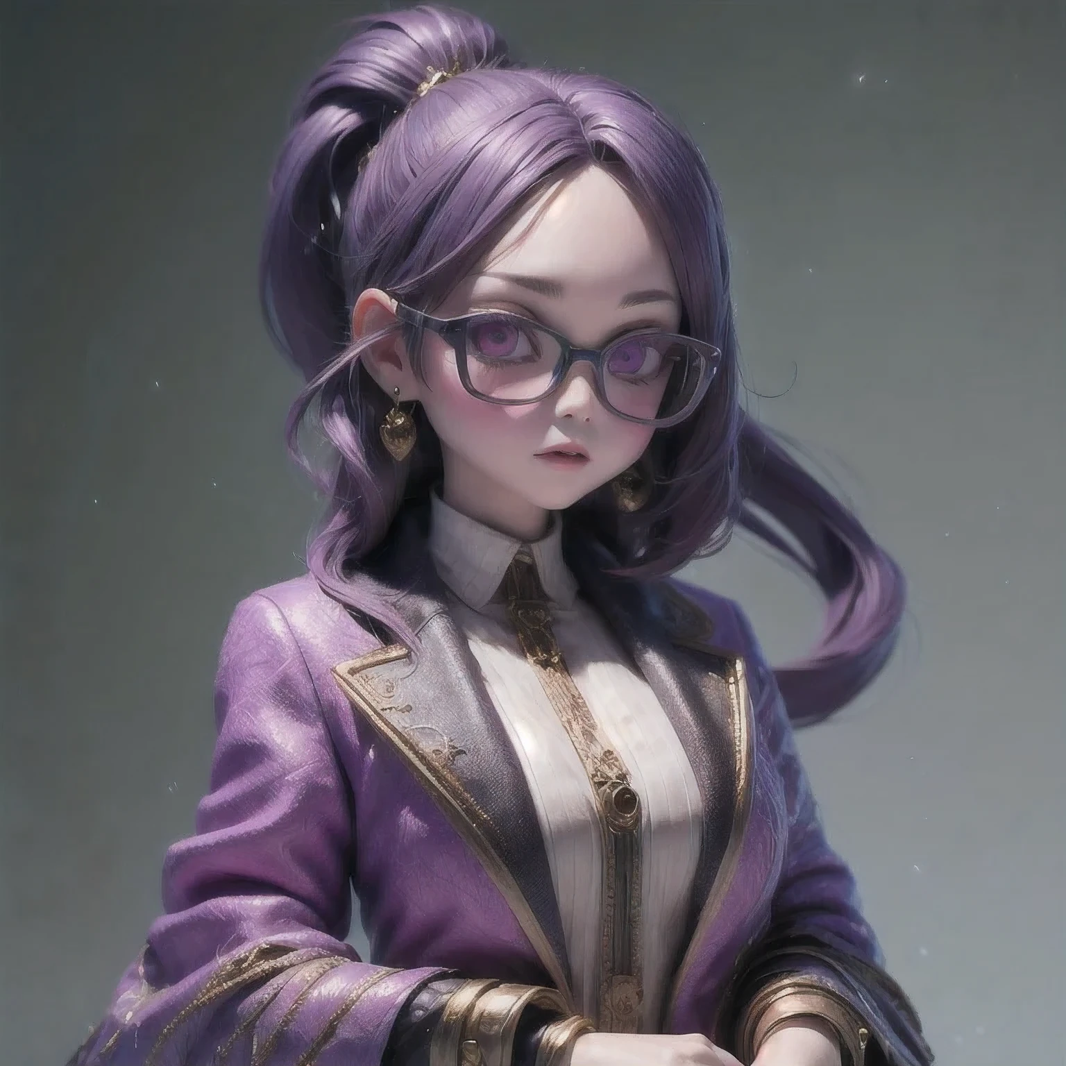 紫粉皇后,  戴眼镜