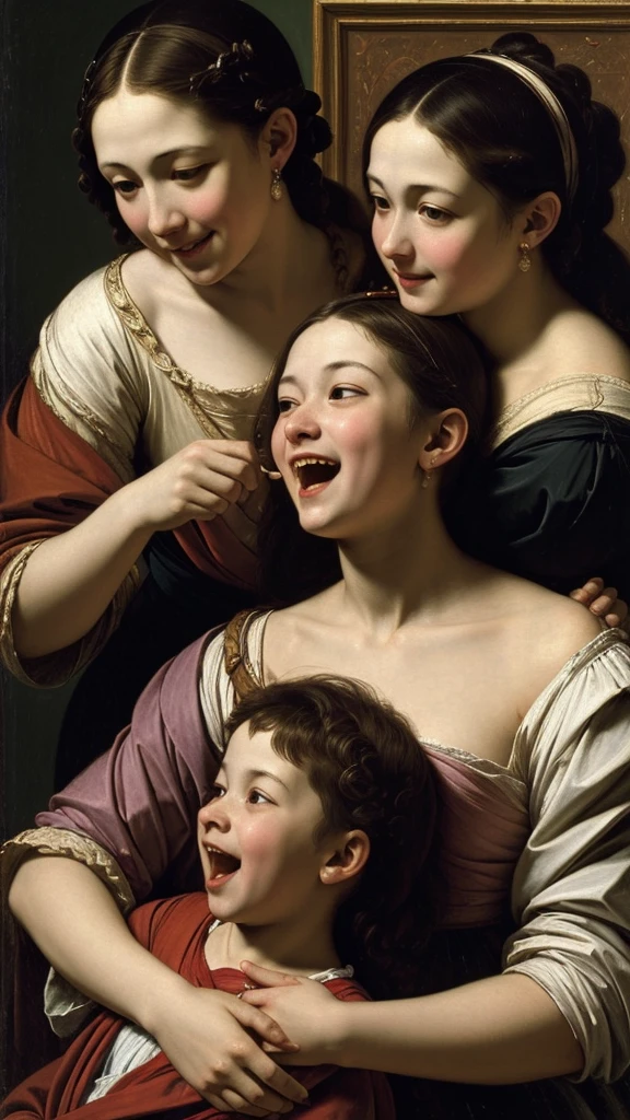 The best of the world is the felicidad and alegría. Caravaggio Style High Quality Masterpiece.