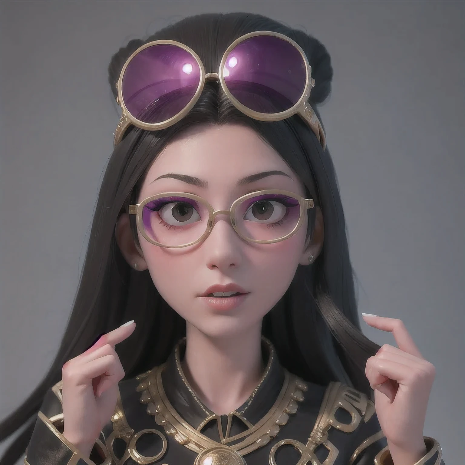 紫粉皇后,  戴眼镜