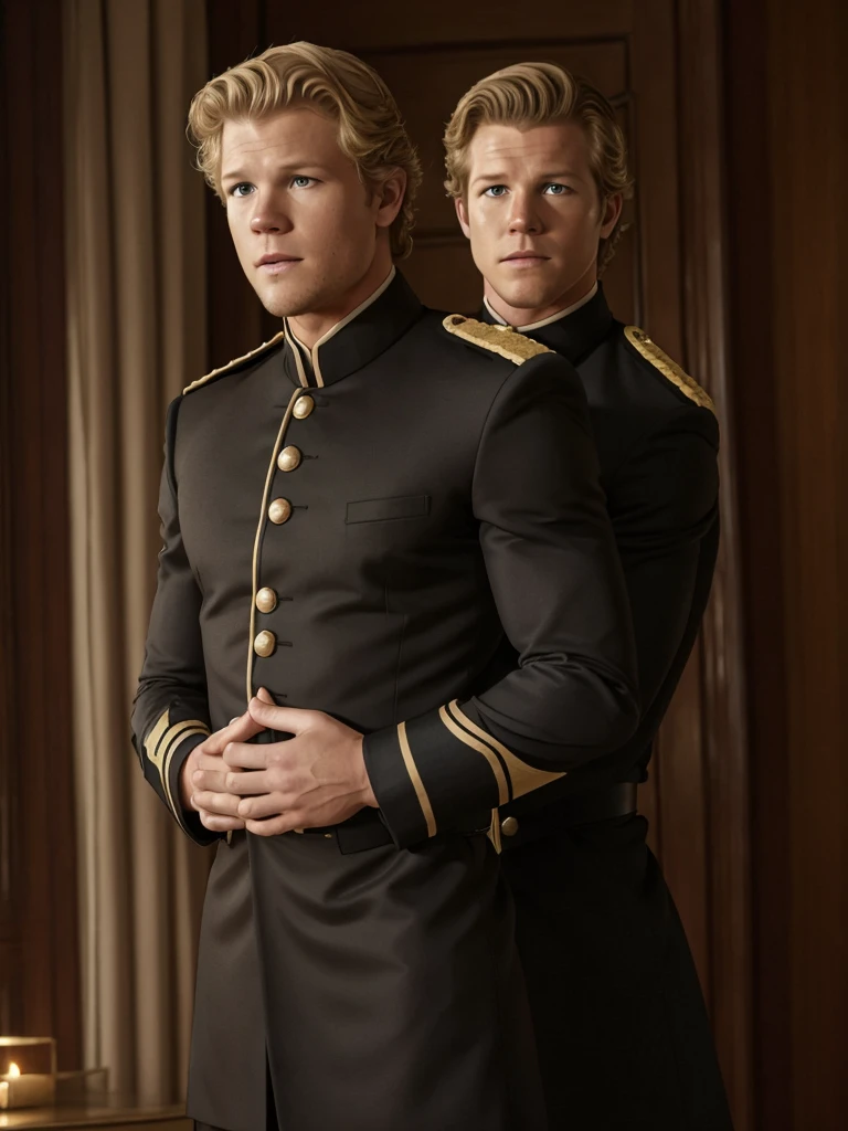 Christopher Egan as the handsome and muscular Captain David Shepherd (TV series "Kings"). in an unbuttoned dress uniform, he fucks a 17-year-old girl in the ass