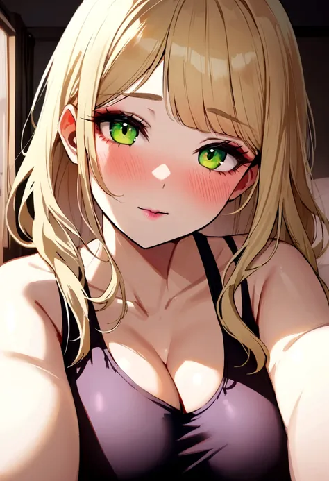 NSFW, Woman with matching tank top and panties, Sexy girl with green eyes -  SeaArt AI