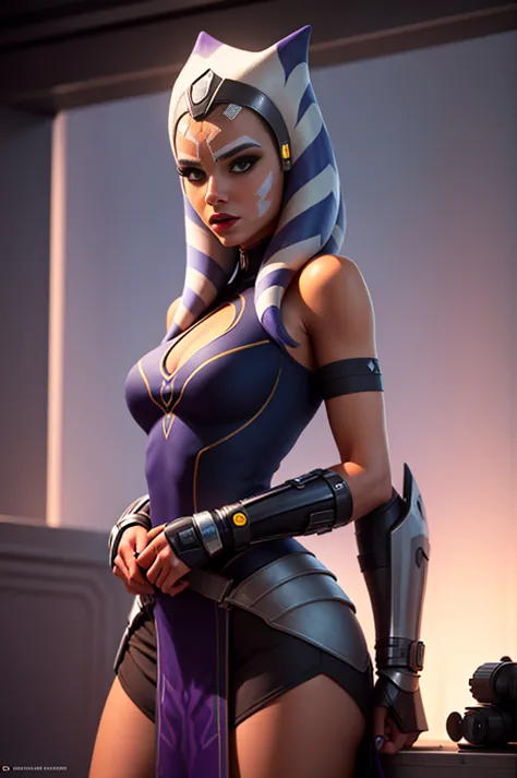   NUDE ahsoka tano, , portrait of ahsoka tano,  PURPLE  DRESS , SEXY POSE  , THICK  NUDE  SEXY, big ass  mara jade skywalker, ma...