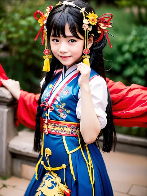 Please create for me a girl wearing traditional Chinese costumes