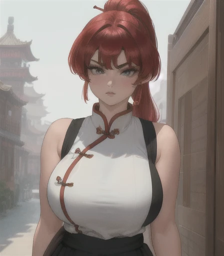 ((masterpiece:1.4)), expensive quality, very_expensive_solve, big_file size, Full Color, Thick outline, Clear contours, colorful, (Beautiful details, thin:1.4), ((Beautiful Face:1.0)), ((Boyish face:1.4)), 1 Girl, (Ranma), (Redhead), short hair, (編み込みponytail), ((bangs)), bumpy bangs, Blue-gray eyes, Big Breasts, Curvy, Ranma, 編み込みponytail, (Red Chinese clothing), Sleeveless, Tangzhuang, Black trousers, Are standing, ((, thin:1.4)), ((from the front:1.4)), thin:1.4. Look Away, Air angle, (mechanical, Complex body), ((The giant god&#39;s weapon has the outline of a woman&#39;s face embedded in it)), Small breasts, Droopy eyes, blush, sleepy, (Art Nouveau),,(art：Carl Larson:1.2),(((Post-Impressionism))),Monet Color,((Tight waist, Wide Hips, Thick thighs)),stream,Close-up shot,,whole body,(oil),(Tilt your head:1.2),Water Drop,good,Soft lighting,nice,Mai Shiranui, One girl, alone, shiranui mai,, Brown Hair,ponytail, Pelvic Curtain, Long Hair,Brown eyes, Cleavage,露出度のexpensive服,((Large Breasts:1.4)), Sexy pose, (big smile: 1.3), One Piece Tan,Open your mouth,(Heavy breathing),(Gym locker room), (Play sports often, ),Yoga pants,(Small breastss),Excessive sweating,Steaming body,Camel Toe,Sexy pose:1.3.