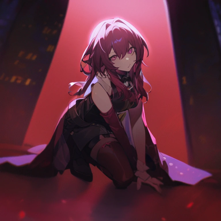 1girl,,kafka_(honkai:_star_rail),highres,1girl,kneeling,kneeling on one knee,on one knee,cowboy shot,looking at viewer,,masterpiece,best quality,absurdres,newest,