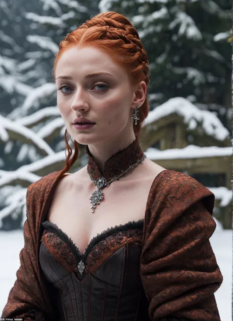 Face of Sophie Turner, Sansa Stark played by Sophie Turner, the de facto Lady of the Eyrie, is a 40-year-old mature queen with a...