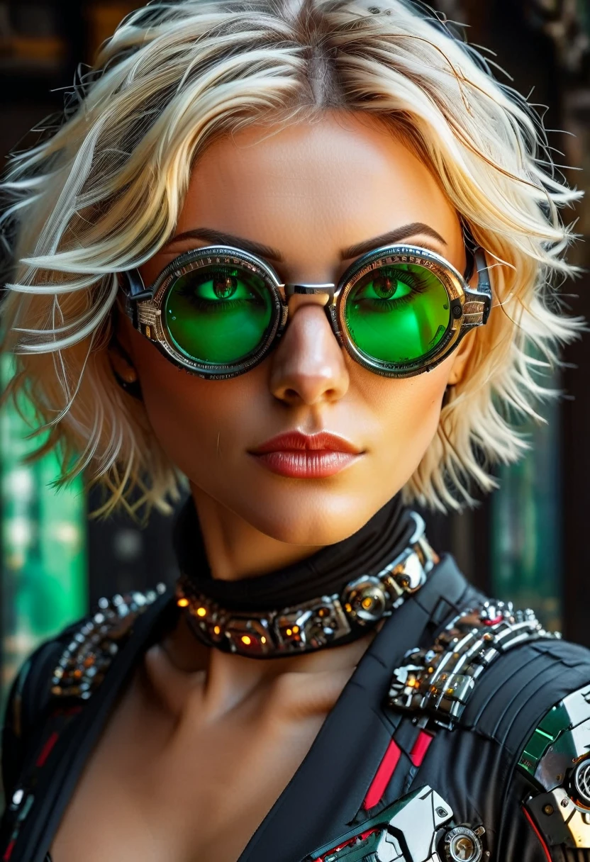Арафед опубликовал фотографию женщины-шпионки., утомительный dark suit, утомительный ((механические очки: 1.5))изысканная красивая женщина, белокурые волосы, короткие волосы, зеленые глаза, динамичный цвет волос, динамичная прическа, (утомительный elegant intricate details glasses: 1.3), динамичные цветные очки, очки в динамичном стиле, очки имеют сложную механическую часть, Фон гала-мероприятия высшего общества, (шедевр: 1.5),  яркий, Сверхвысокое разрешение, высокий контраст, шедевр:1.2, высшее качество, Лучшая эстетика), лучшие детали, Лучшее качество, Высокое разрешение, ультра широкий угол, 16 тыс., [Ультра подробный], шедевр, Лучшее качество, (чрезвычайно подробный), Механические существа