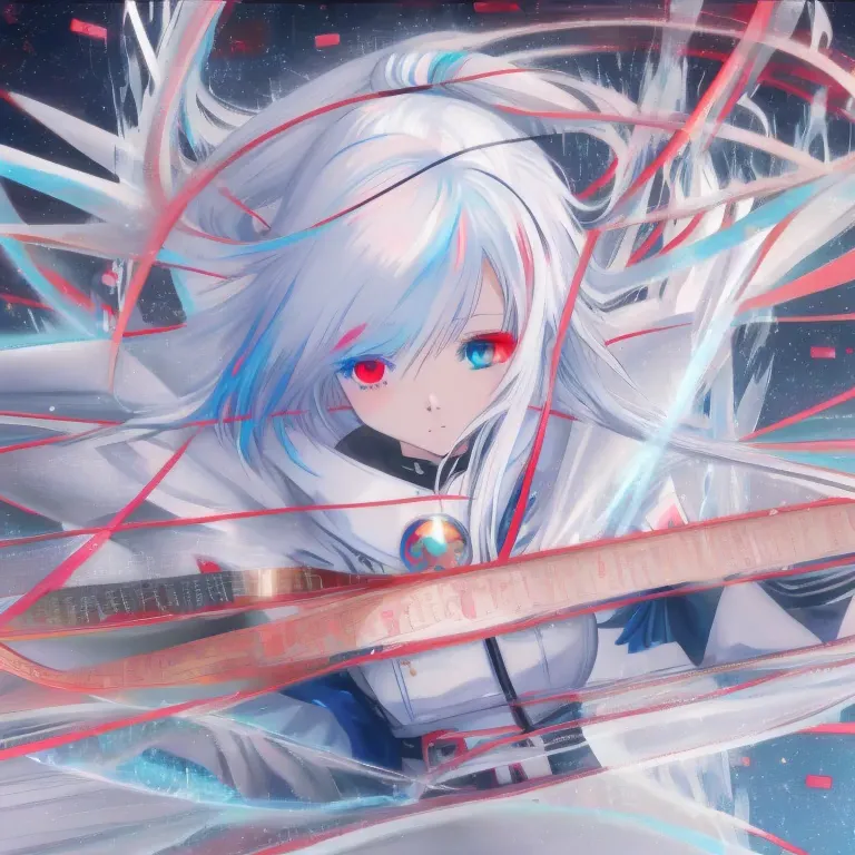 anime girl with long white hair holding a ice sword, ice magic circle, best anime 4k konachan wallpaper, white haired deity, zer...