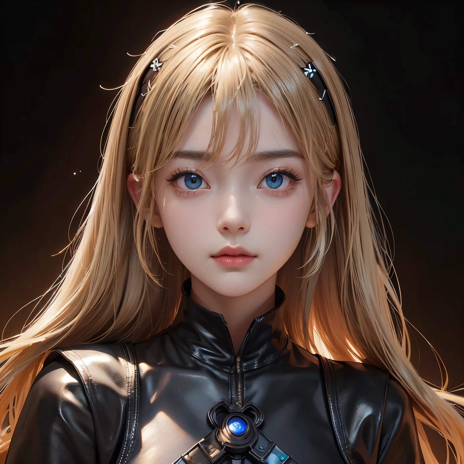 Polychrome, One Girl, night, dark, blonde, Show Viewer,  In-person audience, Limited Edition Palette, Black background, Shine,(Highly detailed CG Unity 8k wallpaper),(masterpiece), (Highest quality), (Vaporwave Style), (Super detailed), (Best illustrations),(Best Shadow),Perfect lighting , Perfect Anatomy , Vibrant colors、