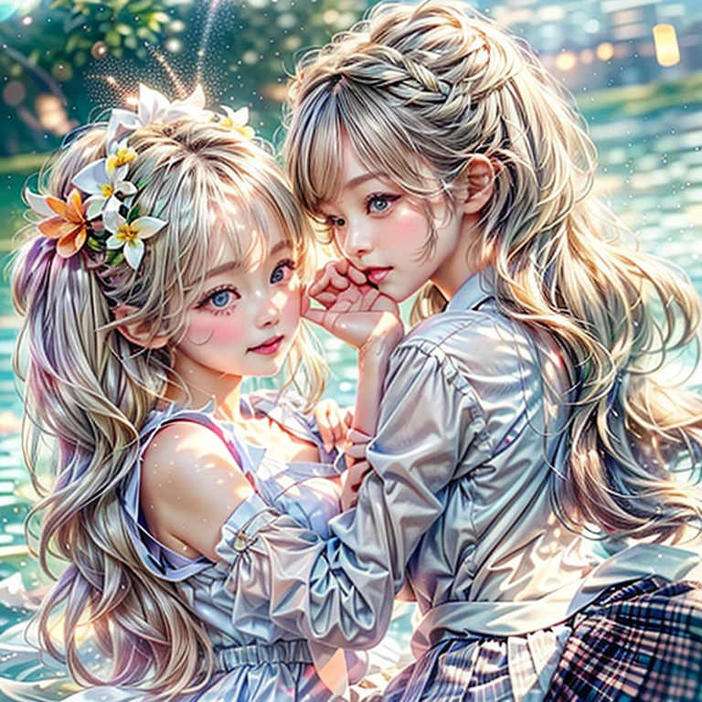 SFW, ((데이비드 해밀턴:1.37, 흰색과 RainbowColors))、매우 상세한 (푸니푸니 오빠이-로리 쌍둥이), 동적 각도), {(((얼굴을 맞대고 키스하기:1.37) 유두 대 유두 세게 누르기))| 축소됨 }、{(강한 바람에 흩날리는 머리카락)|프렌치 브레이드|좋은}, (8K 최고 품질 걸작:1.2)((Photo-현실적인:1.37)), { 코다크롬 | 현실적인 | photo현실적인 | 날것의 }  부서지다  (((상세한 KAWAII 얼굴 변형))), 디테일한 래디언트 펄스킨, 부드러운 음영, (((소프트 포커스, 보케))), 부드러운 조명, ((교복)), {꽃들|꽃 화환|웃다|즐거운|즐거운|다양한 종류의 머리 색깔}、{(가벼운 입자:1.2)|(렌즈 플레어)|(발광 입자:0.6)}, (((호수 바로 머리 위))), {반짝이는 호수 표면|물이 튀다|날이 새기 전에|매직아워|아침 놀|흐린|안개|(눈부신 색깔 지평선)}, (((숨겨진손))) . 피치피치