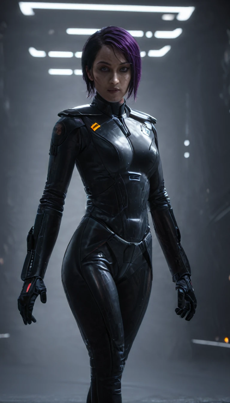 professional 3d model Cinematic scene, sabine wren, HUGE BREASTS, Ghost in the Shell, detailed background, masterpiece, best quality, high quality, highres, absurdres . octane render, highly detailed, volumetric, dramatic lighting