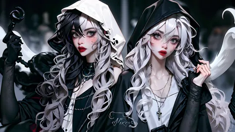 ((best quality)), ((masterpiece)), (detailed), 1girl, solo, beautiful, gothic, witch, gloomy, asian woman, mature, black clothin...