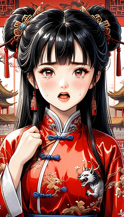 8k tragic historical drama: beautiful palace secrets　a beautiful 10-year-old chinese kung fu girl with long black hair is forced...