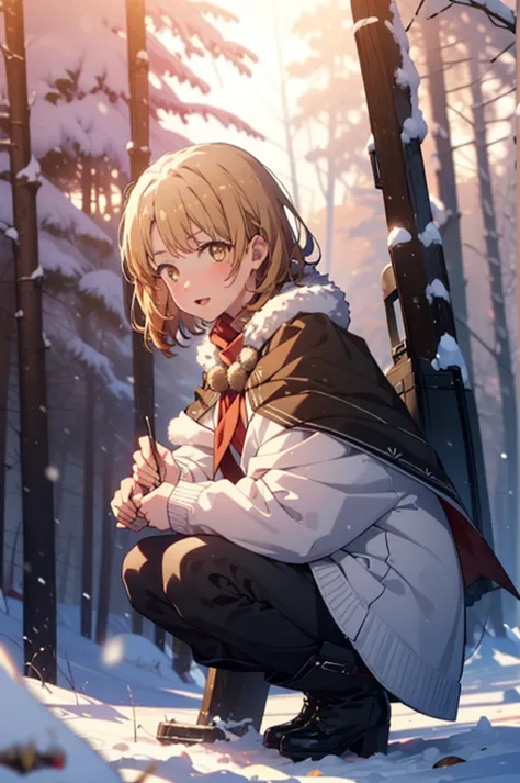 Irohaisshiki, isshiki iroha, short hair, Brown Hair, (Brown eyes:1.5), smile,
Open your mouth,snow, fire, Outdoor, boots, snowin...