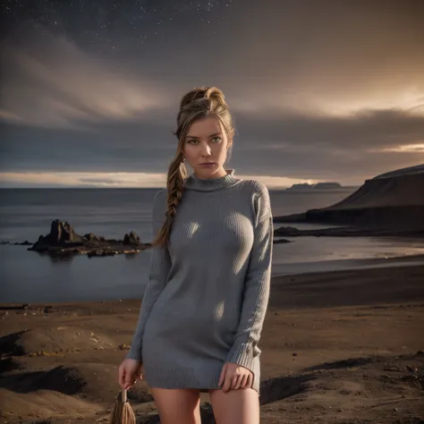 December - Vestmannaeyjar Islands, Iceland
A woman named LaGermania poses for a chic calendar photoshoot on a remote island in t...