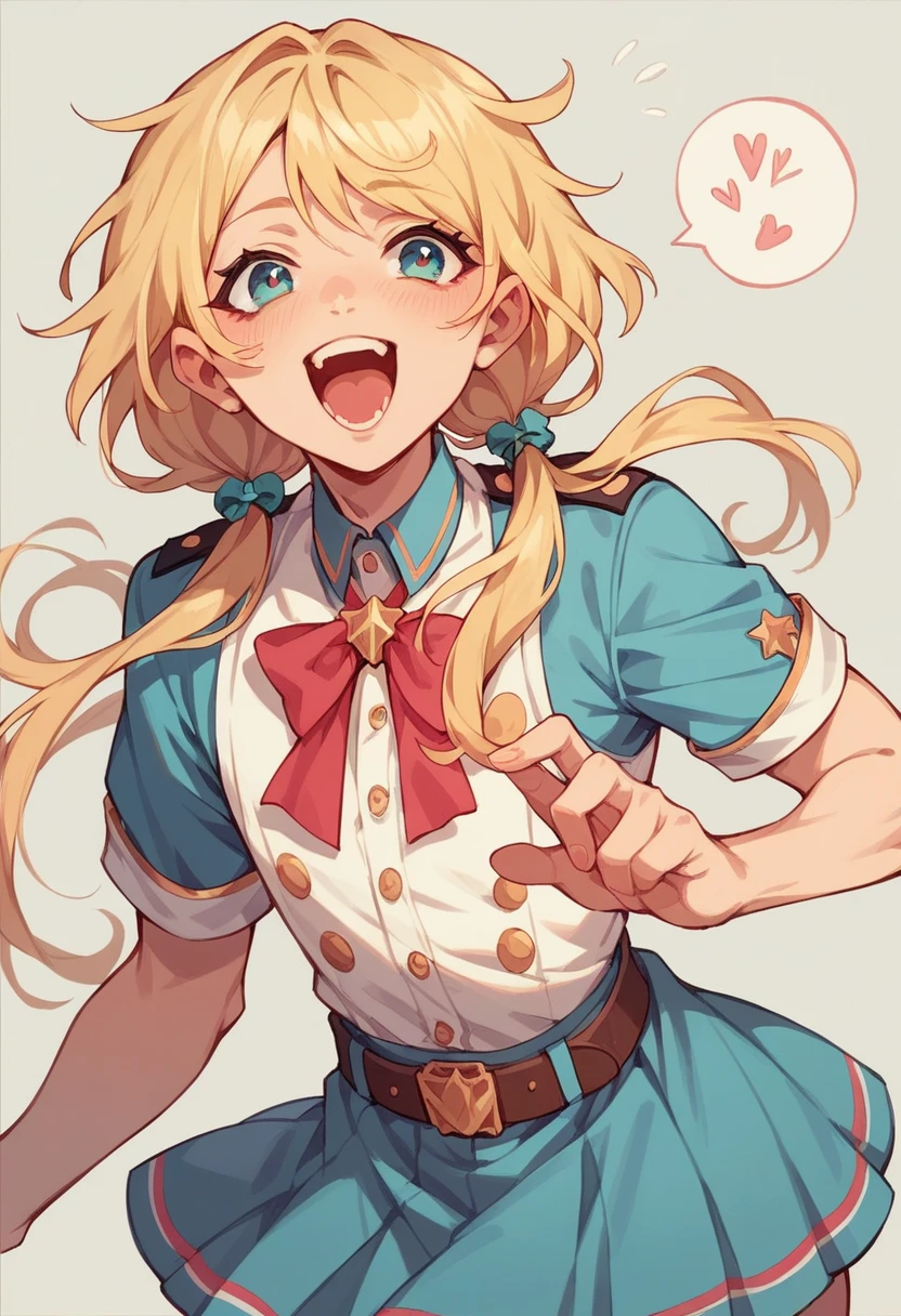 Nsfw,(Petite),(Crossdresser),blonde low twintails,uniform,2 frames - SeaArt  AI