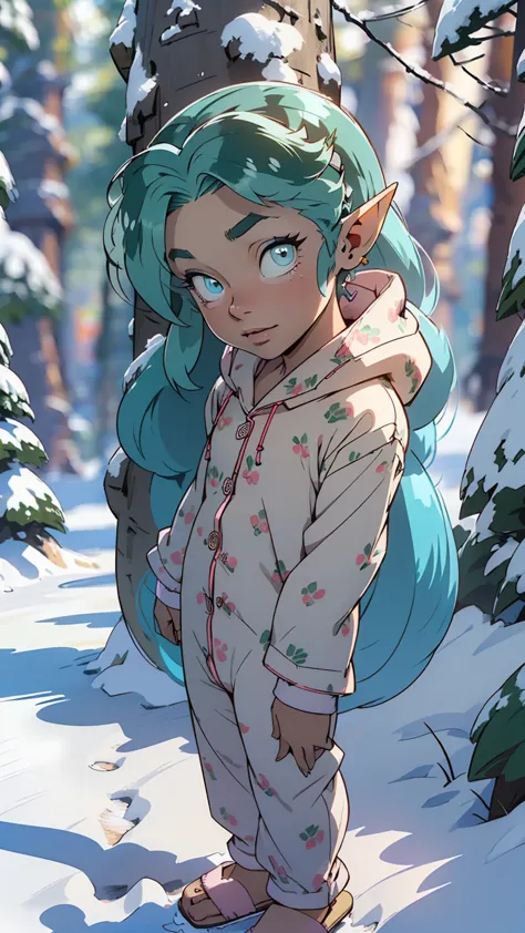 cute lum,(((little ,tiny little body,little))),(((6 years old))),((anime elf with extremely cute and beautiful green hair)), (((...