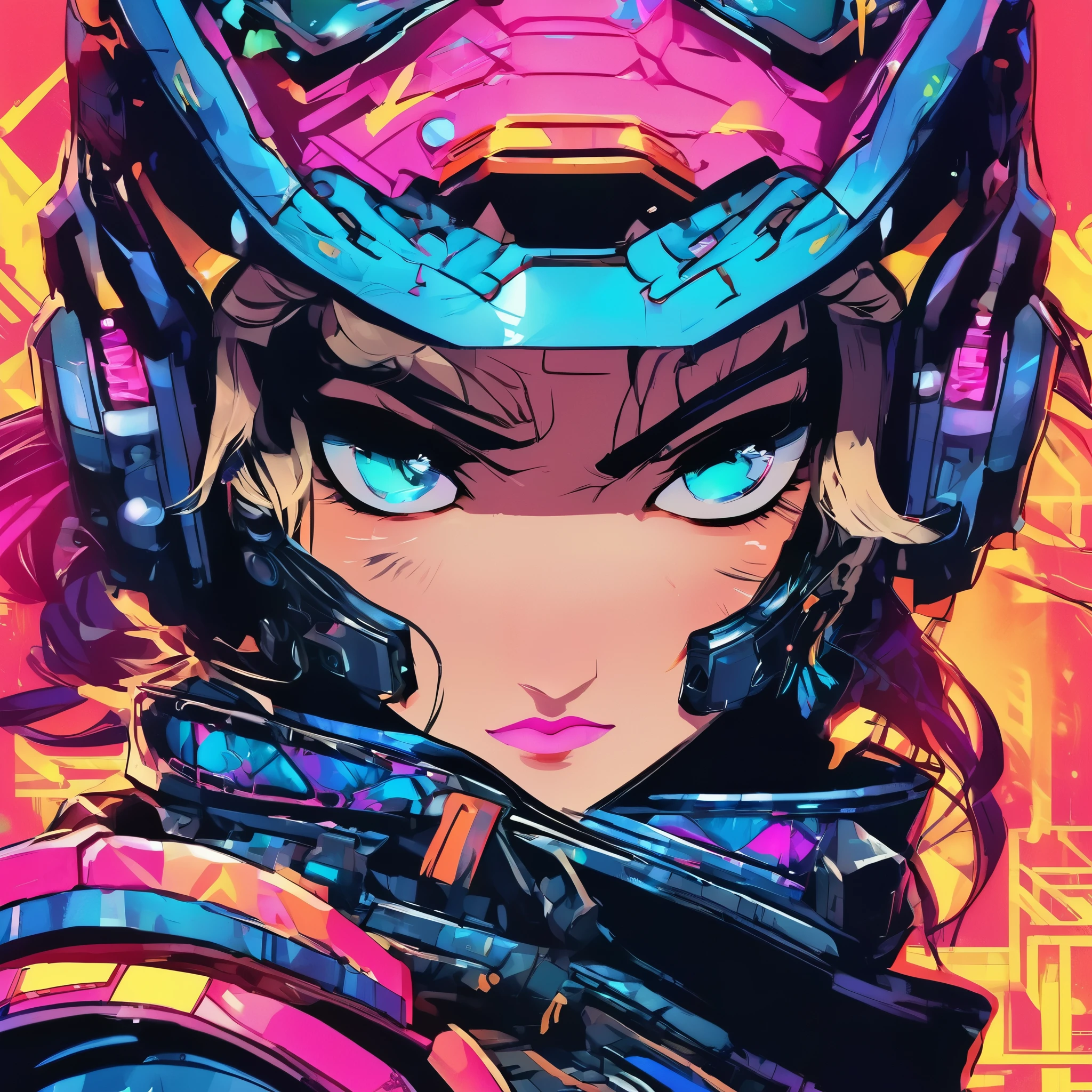 A female ninja with cybernetic clothing, digital illustration, highly detailed, poster, 1girl, beautiful detailed eyes, beautiful detailed lips, extremely detailed eyes and face, long eyelashes, intricate cyberpunk outfit, futuristic neon lighting, dramatic lighting, cinematic composition, sharp focus, vibrant colors, photorealistic, 8k, masterpiece, concept art style