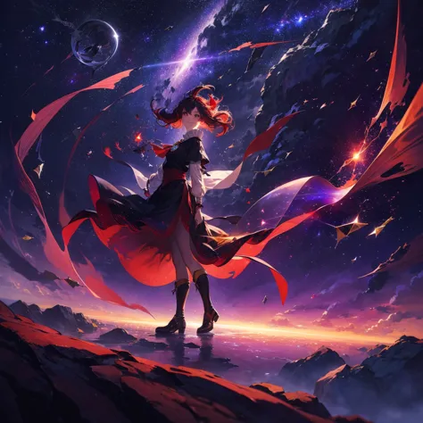 (((Fantasy　Flanders Scarlet)))　((Moonlit Night　star　smile　drop down　Catch the wind　End of the Galaxy　Broken glass　There is a bla...