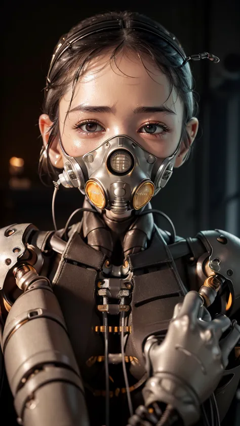 (((masterpiece))), (((Highest quality))), ((Very detailed)), (Highly detailed CG illustrations), ((close your eyes)), ((gas mask...