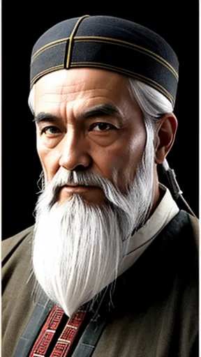 oriental、old man in plain white ancient chinese costume、ancient chinese hairstyle old man、highest quality、masterpiece、ultra-high...