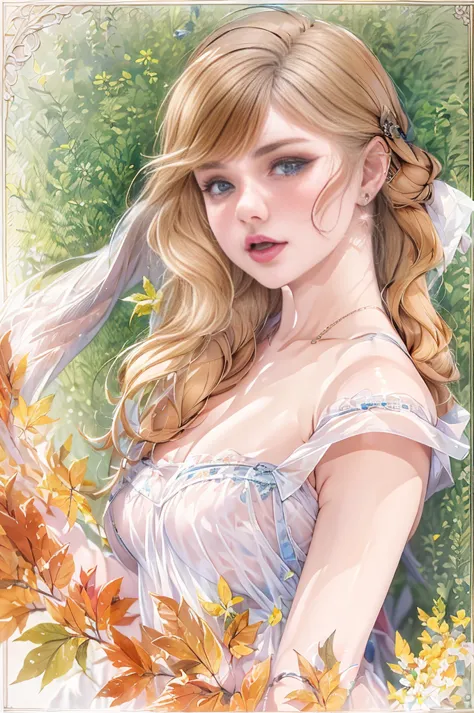 (8K, Highest quality, masterpiece:1.2),(Highest quality:1.0), (Ultra-high resolution:1.0), watercolor, Beautiful woman, shoulder...