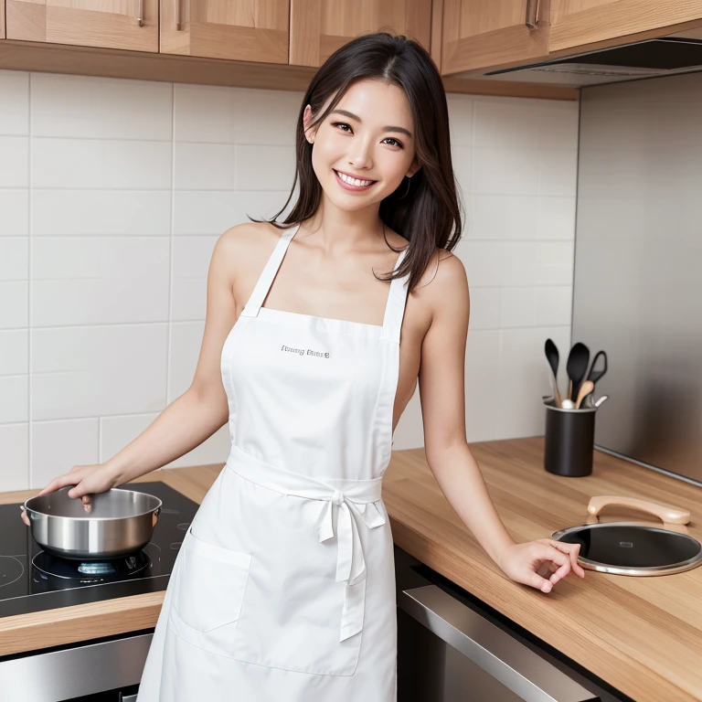 (Tabletop、Highest quality、8K、Award-winning works、Ultra-high resolution)、One beautiful woman、(Wearing the most natural and perfect apron:1.1)、(Naked Apron:1.2)、(Look at me with your best smile:1.1)、(Show off your beautiful teeth and get the best smile possible:1.1)、Large Breasts、The chest is slightly open、perfect beautiful teeth、Accentuate your body lines、(Bust up photo:1.1)、(Upper body photo:1.2)、Big Breasts、(The most natural and practical kitchen:1.1)、(Perfectly organized and clean kitchen:1.1)、(Modern and elegant kitchen:1.1)、(Perfect kitchen with state-of-the-art induction cooktop:1.1)、(Beautiful and unified modern kitchen:1.1)、(Very bright:1.2)、(Super bright and radiant skin:1.1)、that&#39;Very vivid、The most vivid、High chroma、Glowing Beautiful Skin、Fresh and beautiful, perfect windows、Ultra-high resolutionのperfect beautiful teeth、(Ultra HD glossy skin:1.1)、(Very brightly lit、明るい and glowing skin:1.2)、Ultra-high definition sparkling eyes、(Accurate anatomy:1.1)、(The most graceful and perfect posture:1.1)